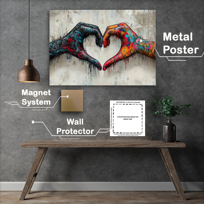 Buy Metal Poster : (Heart haands in love shape)