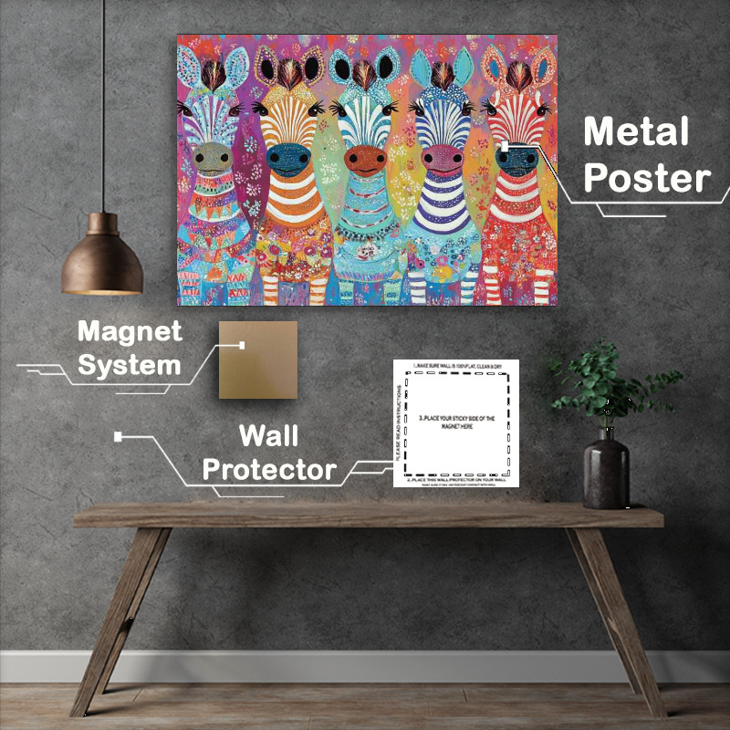 Buy Metal Poster : (Light zebras abstract art)