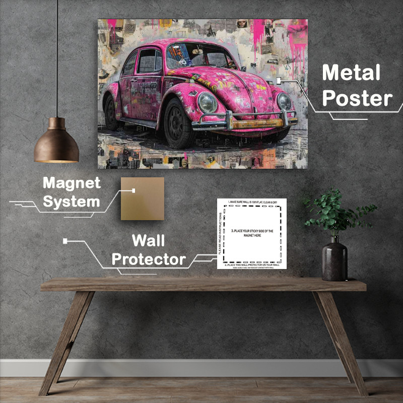 Buy Metal Poster : (Piainted pink car)
