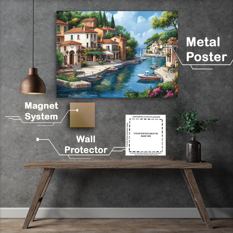 Buy Metal Poster : (Mediterranean coastal town)