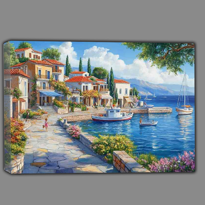Buy Canvas : (Picturesque Mediterraneancoastal resort)