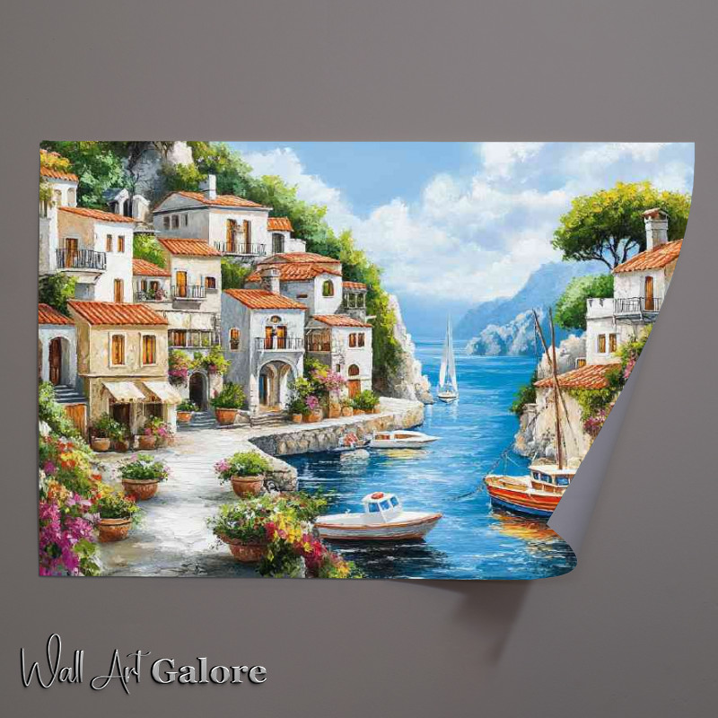 Buy Unframed Poster : (Picturesque scene depicts a Mediterranean coastal village)