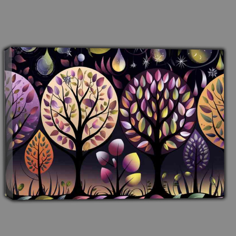 Buy Canvas : (Dreamy illustration of a series of abstract trees)