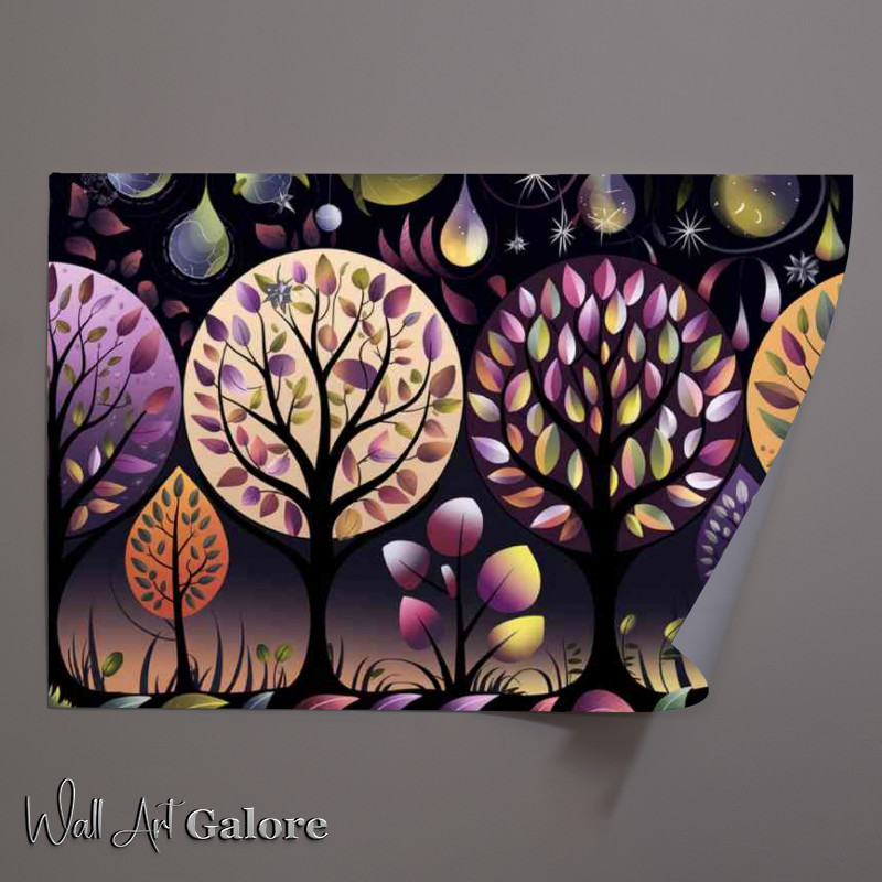 Buy Unframed Poster : (Dreamy illustration of a series of abstract trees)