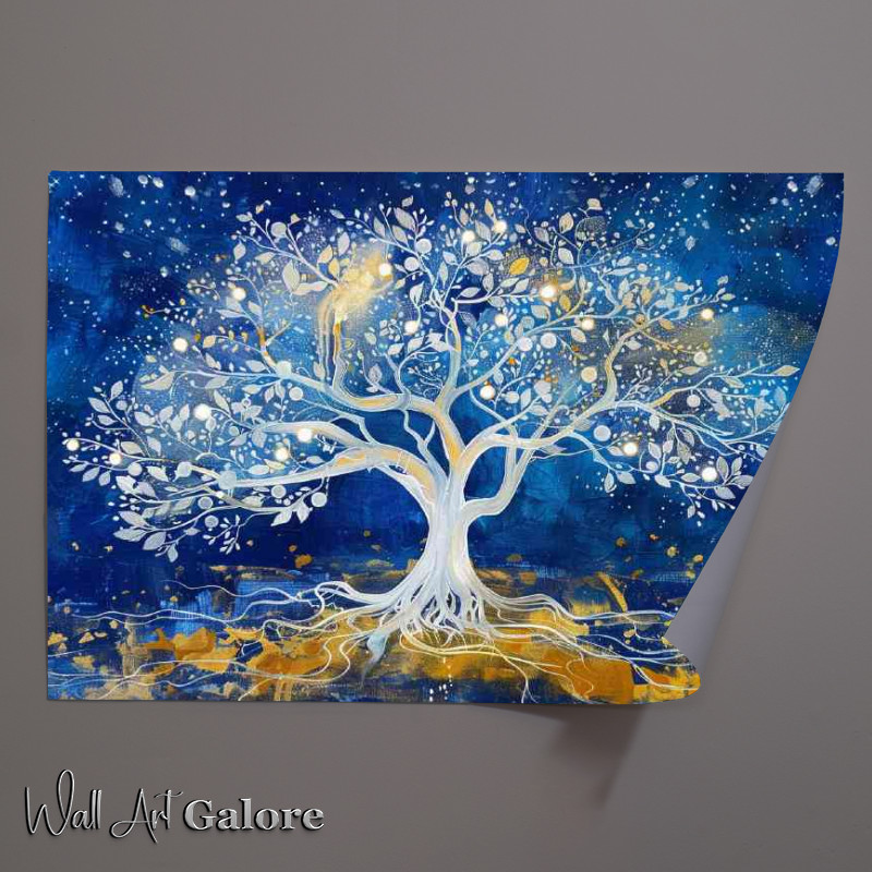 Buy Unframed Poster : (White tree of life with glowing fruit)