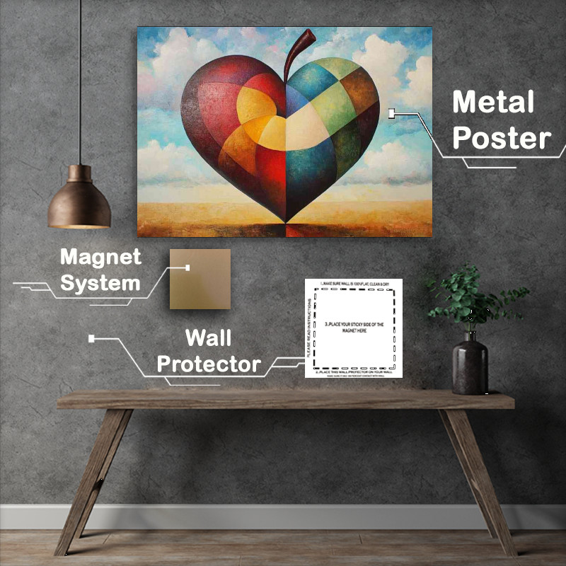 Buy Metal Poster : (Abstract heart shaped love)