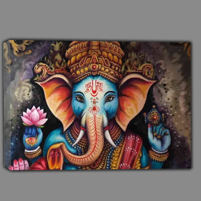 Buy Canvas : (A vibrantly colored elephant god ganish)