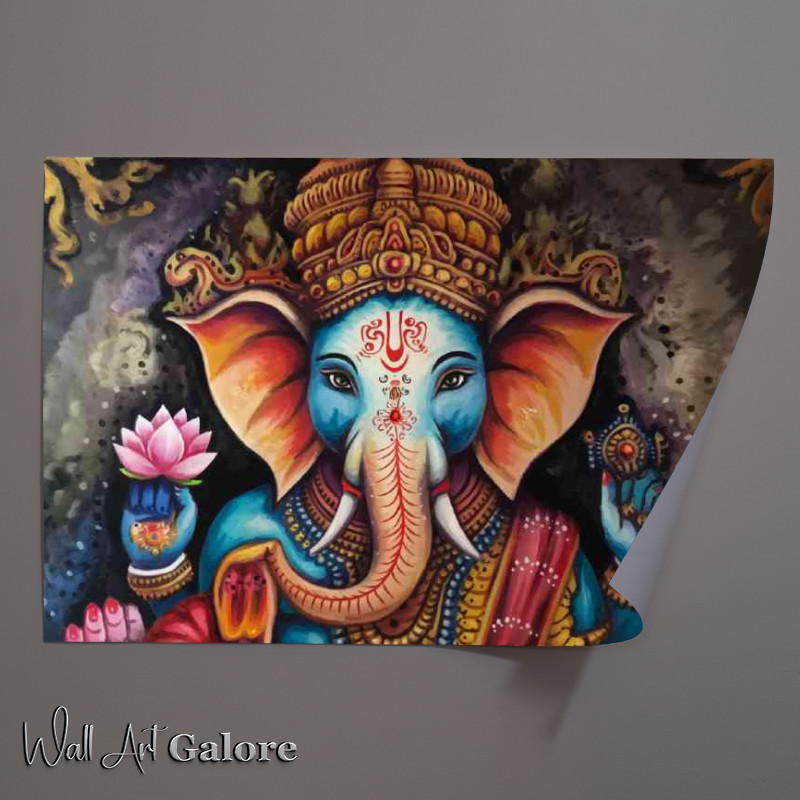 Buy Unframed Poster : (A vibrantly colored elephant god ganish)