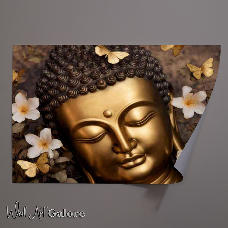 Buy Unframed Poster : (Buddha in a golden face)