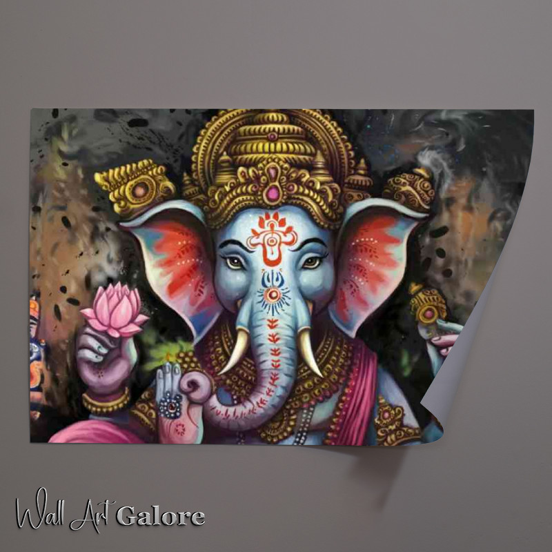 Buy Unframed Poster : (Colored and intricately designed depiction ganish)