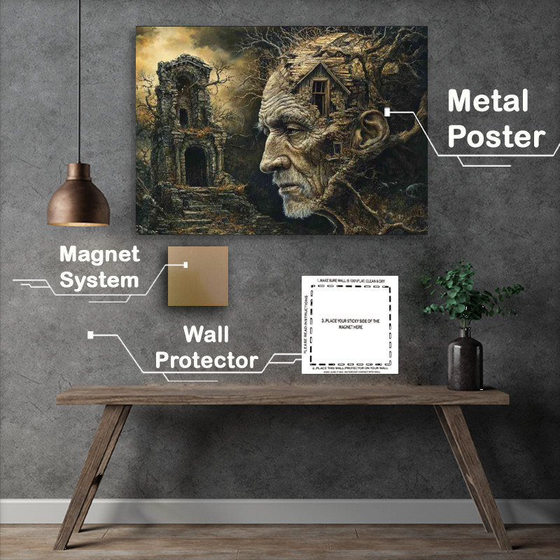 Buy Metal Poster : (An old mans thoughts headspace)