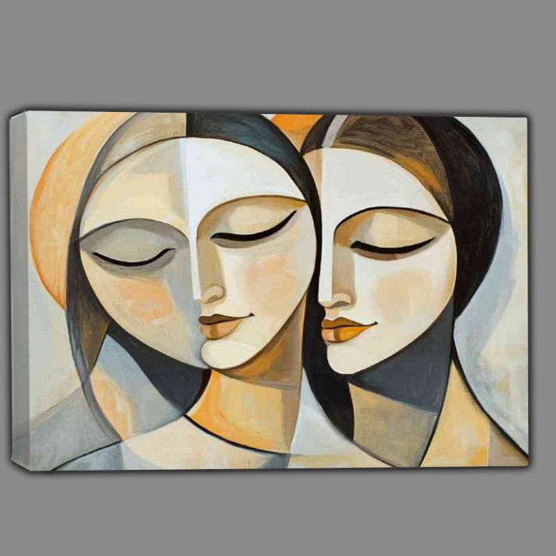 Buy Canvas : (Abstract art painting of women with clean lines)