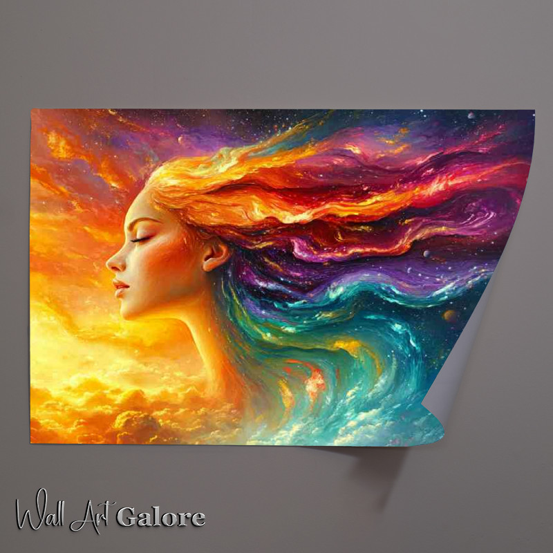 Buy Unframed Poster : (Beautiful colorful woman made of paint and swirls)