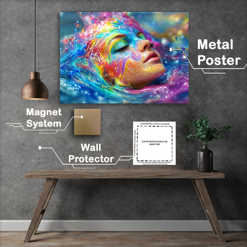 Buy Metal Poster : (Fairy made of liquid paint splashing)
