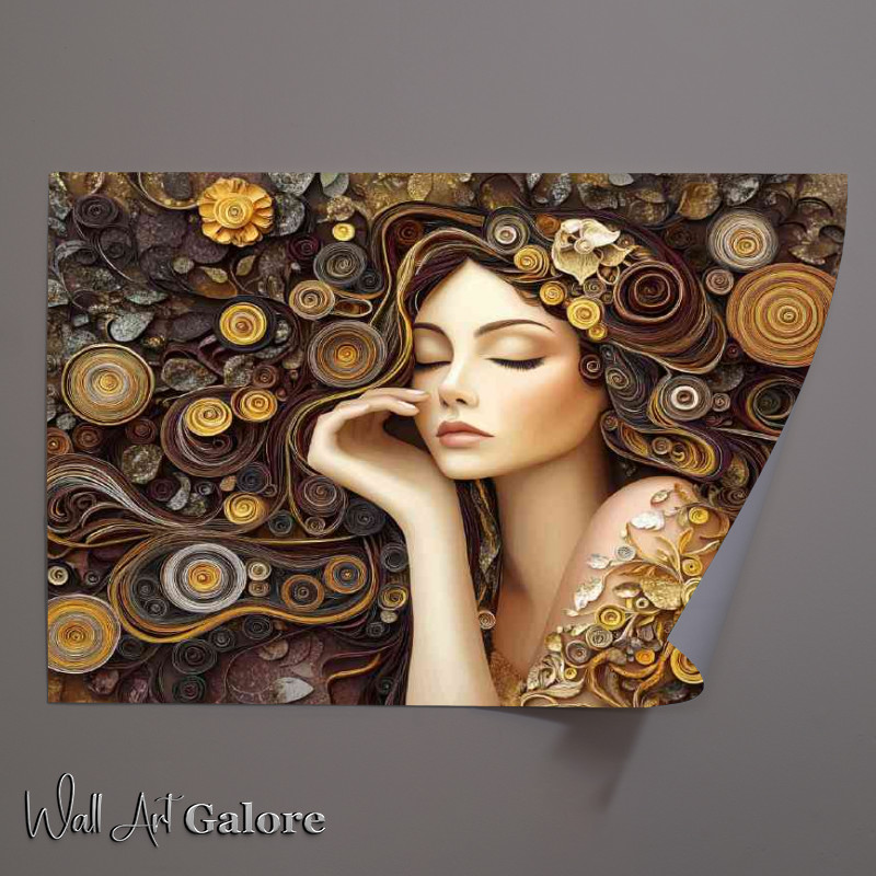 Buy Unframed Poster : (Woman in gold the style of paper art)