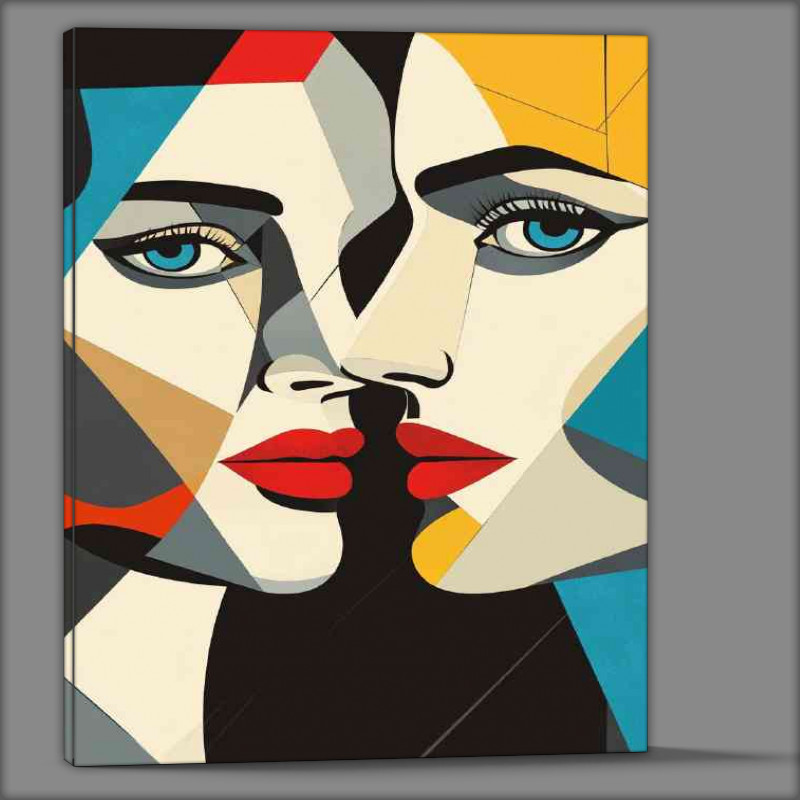 Buy Canvas : (Abstract portrait of two people male and female)
