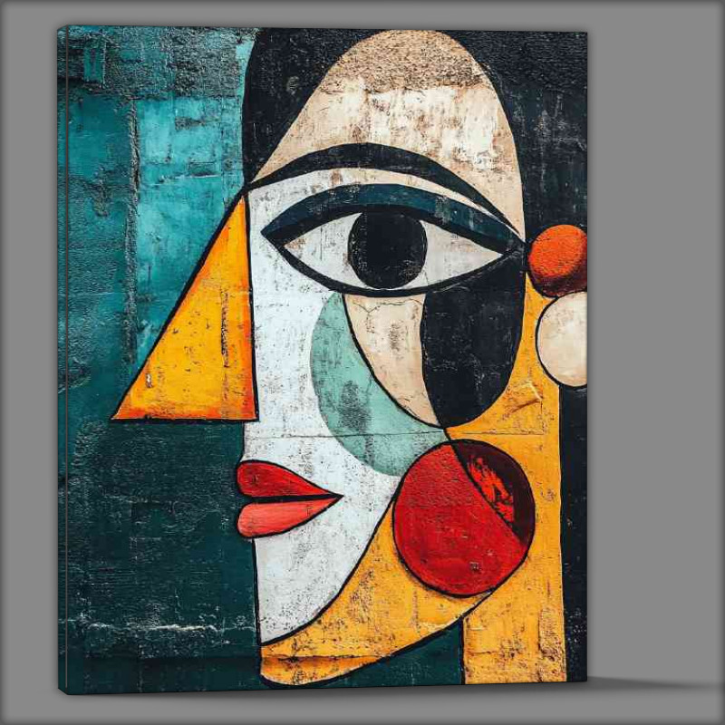 Buy Canvas : (Abstract street art a face made of different colors lady face series)