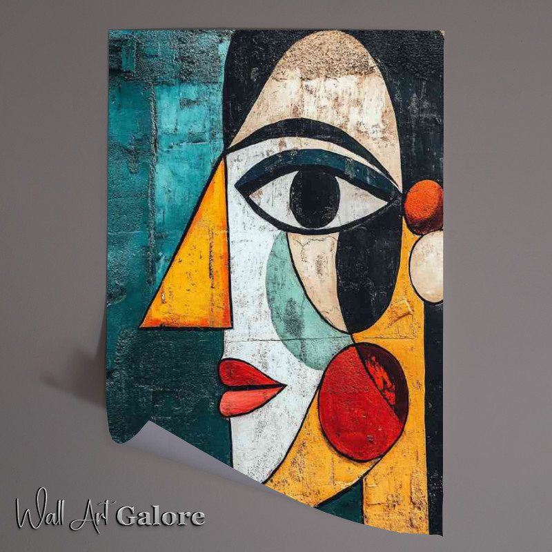 Buy Unframed Poster : (Abstract street art a face made of different colors lady face series)