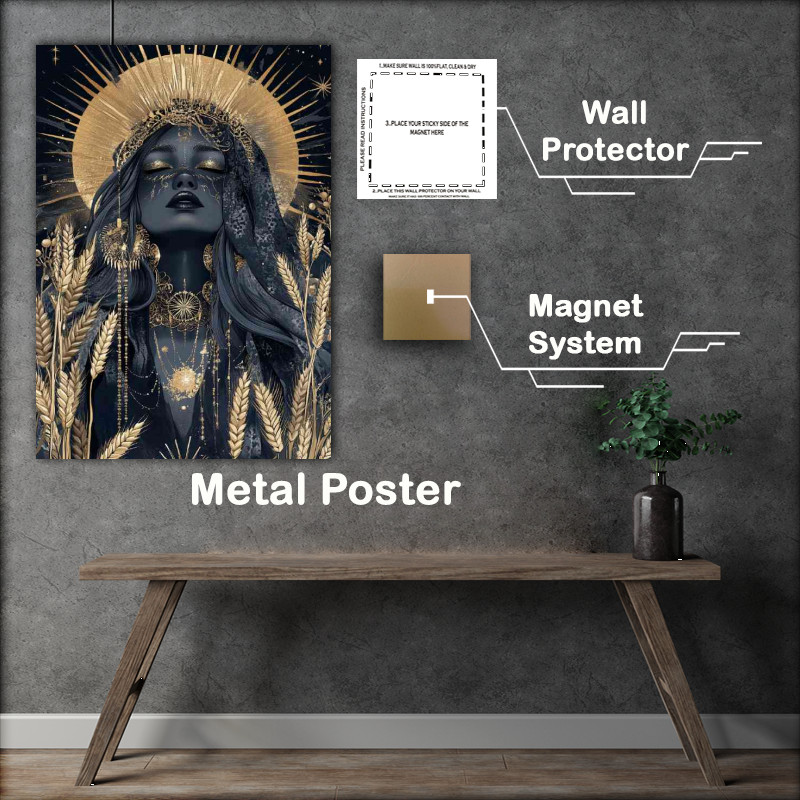 Buy Metal Poster : (Beautiful illustration of the black moon goddess)