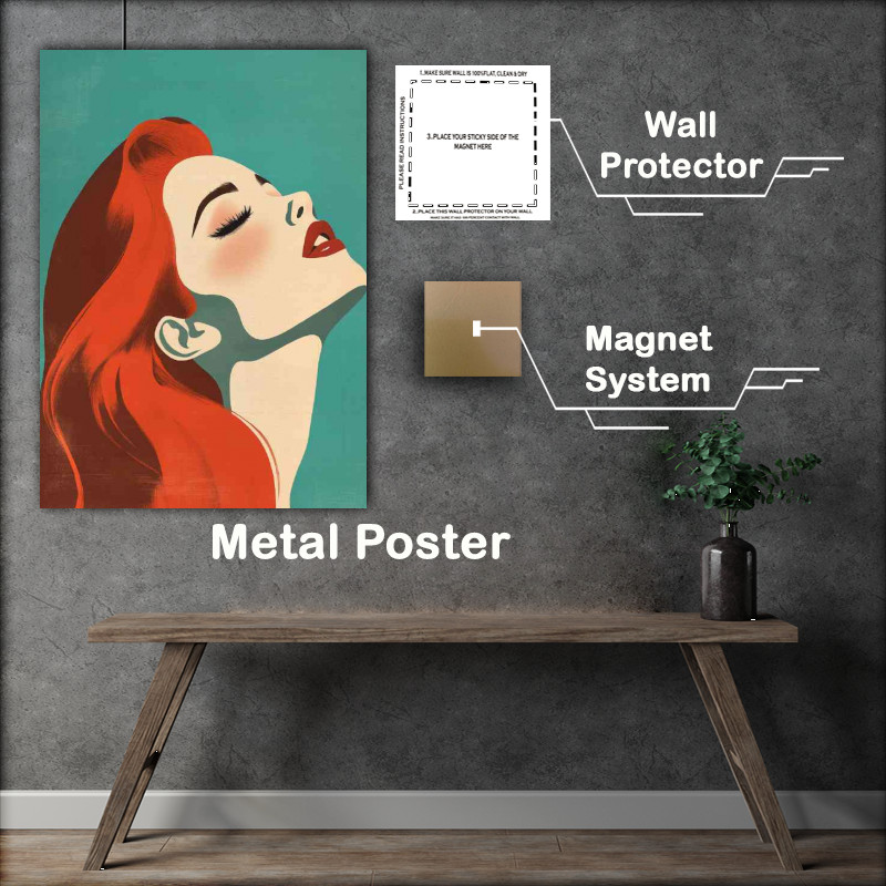 Buy Metal Poster : (Elegant lady with eyes closed)
