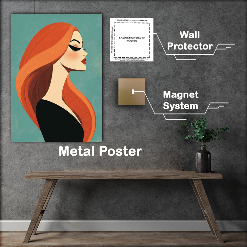 Buy Metal Poster : (Glamorous woman with long red hair)