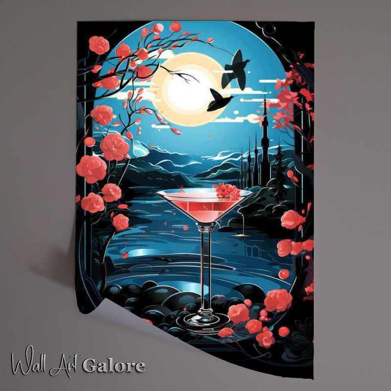 Buy Unframed Poster : (Cocktail Martini with chreeies by the window)