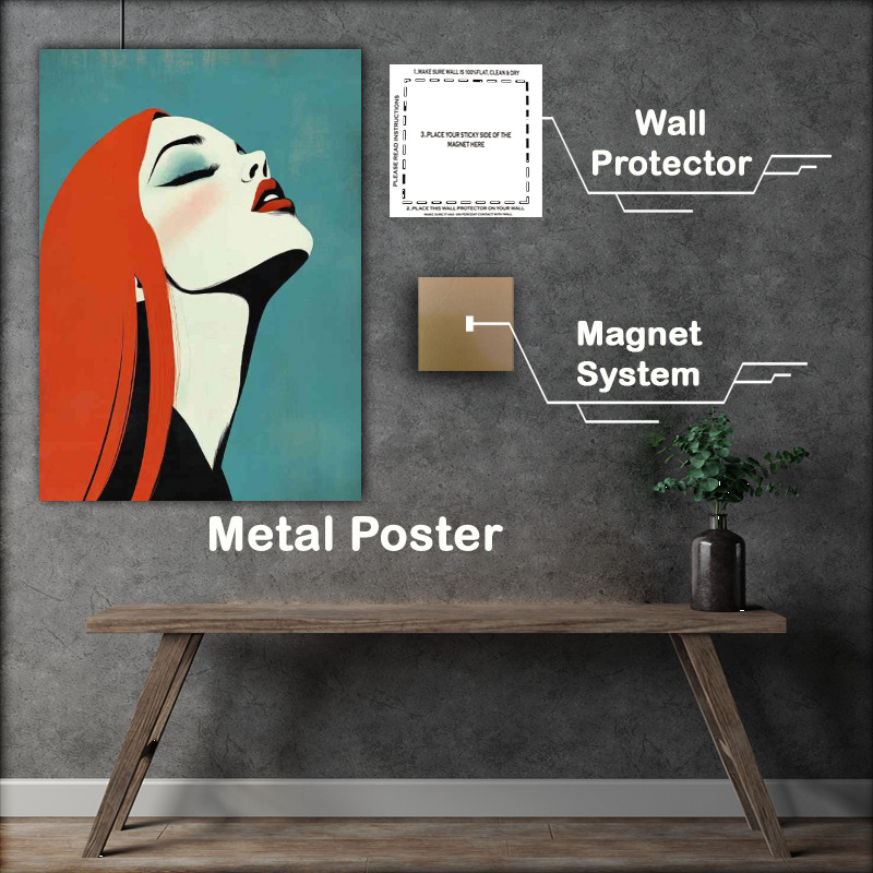 Buy Metal Poster : (Lady with the red hair eyes closed)