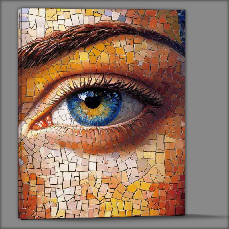 Buy Canvas : (Mexican eyes beautiful mosaic art style)