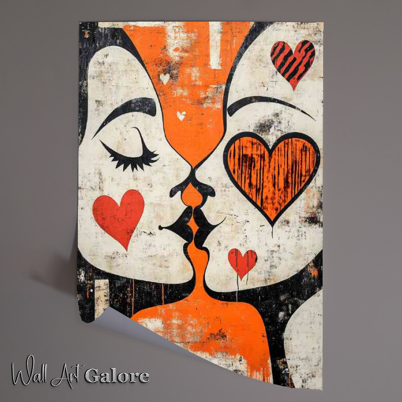 Buy Unframed Poster : (Painting of two faces kissing)