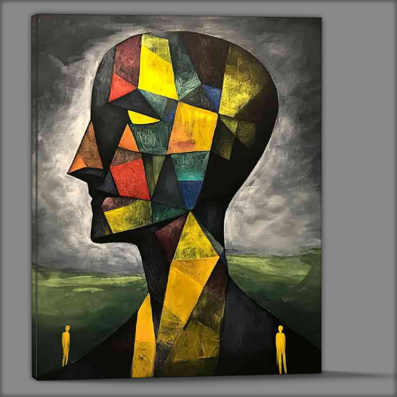 Buy Canvas : (Surreal painting of a cubist head)