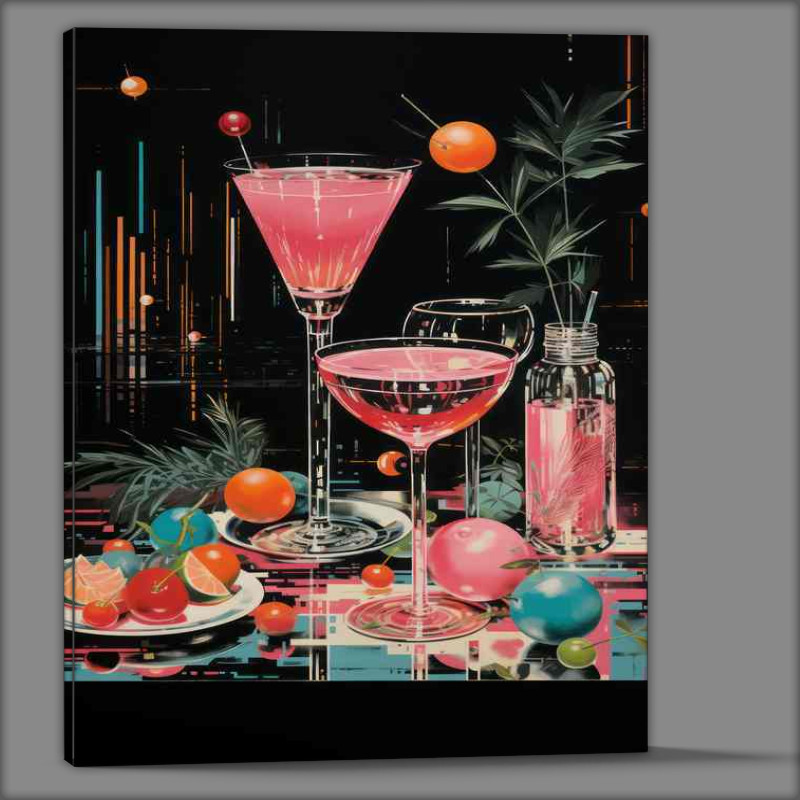 Buy Canvas : (Cocktail hour pink martini retro style)