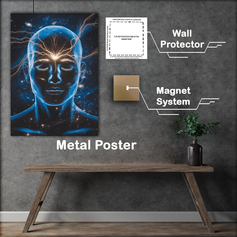 Buy Metal Poster : (Surreal representation of a human face and mind)