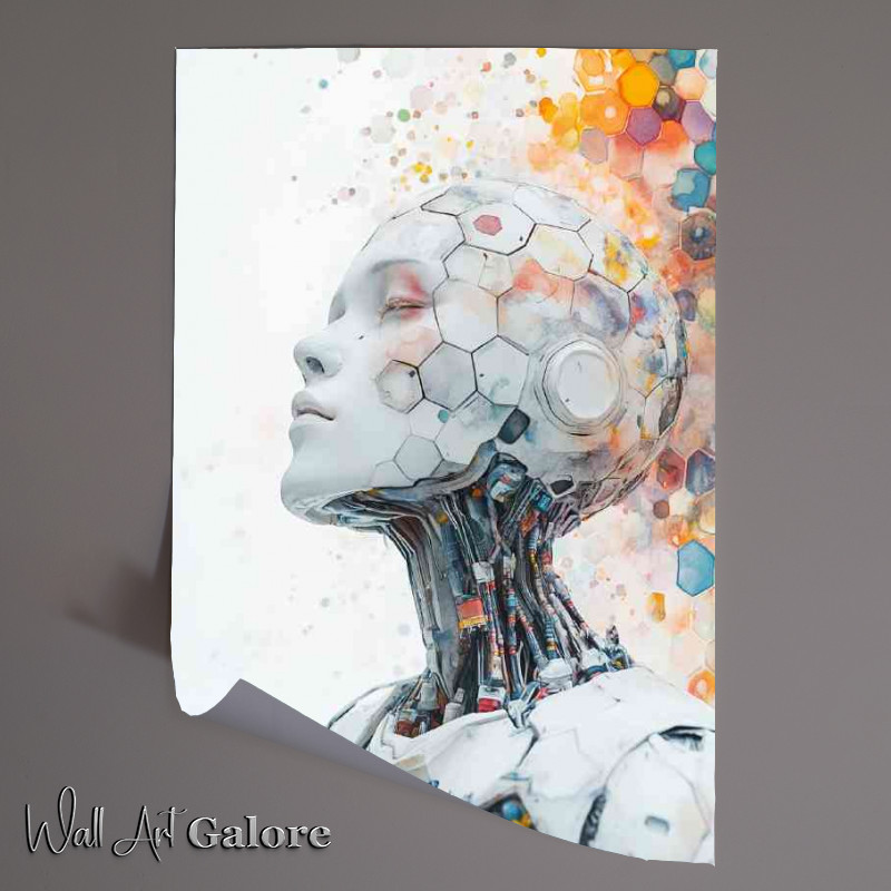 Buy Unframed Poster : (Watercolor portrait of a humanoid robot)