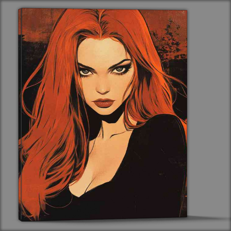 Buy Canvas : (Woman with long red hair and great eyes)