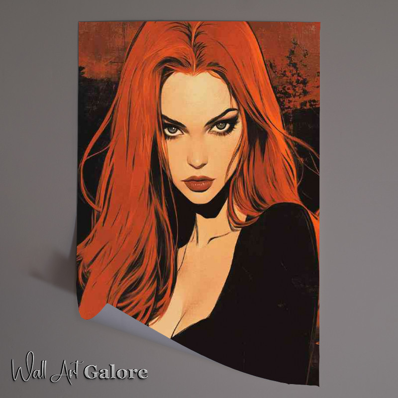 Buy Unframed Poster : (Woman with long red hair and great eyes)