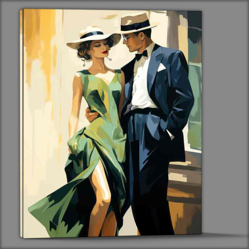 Buy Canvas : (Courting couple retro style)