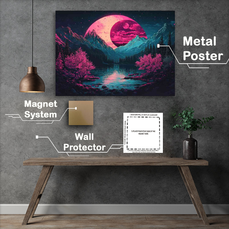 Buy Metal Poster : (Yin yang symbol with the moon)