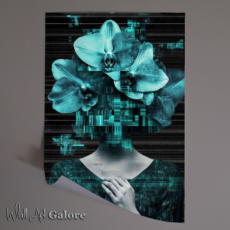 Buy Unframed Poster : (Glitch art style illustration of a woman)