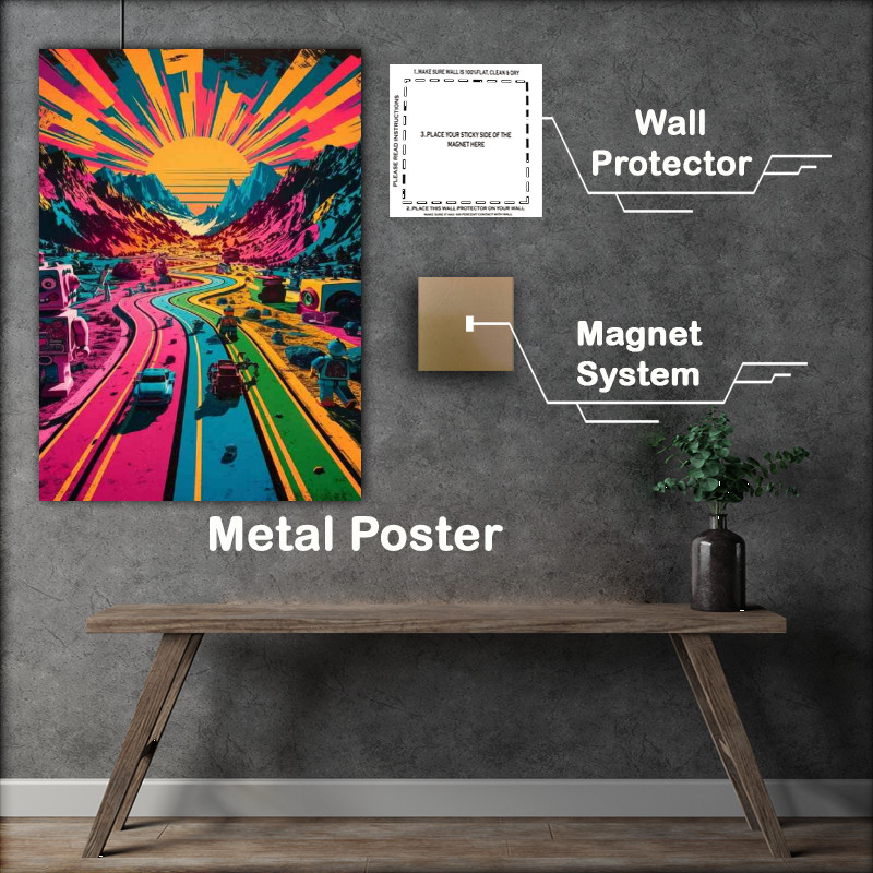 Buy Metal Poster : (Pop art into the valleys)