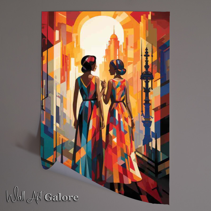 Buy Unframed Poster : (Featuring two young women in dresses ready for dancing)