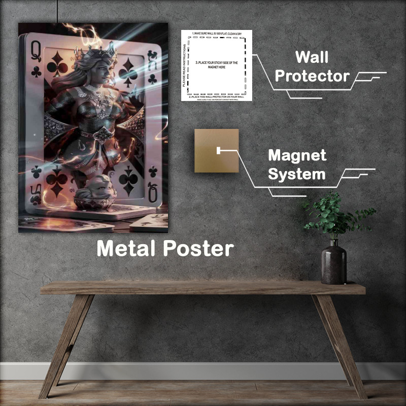 Buy Metal Poster : (Queen of clubs visual art)