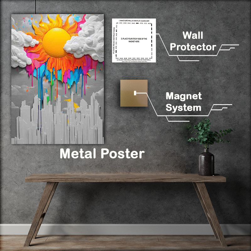 Buy Metal Poster : (Sun splashed paint colours)