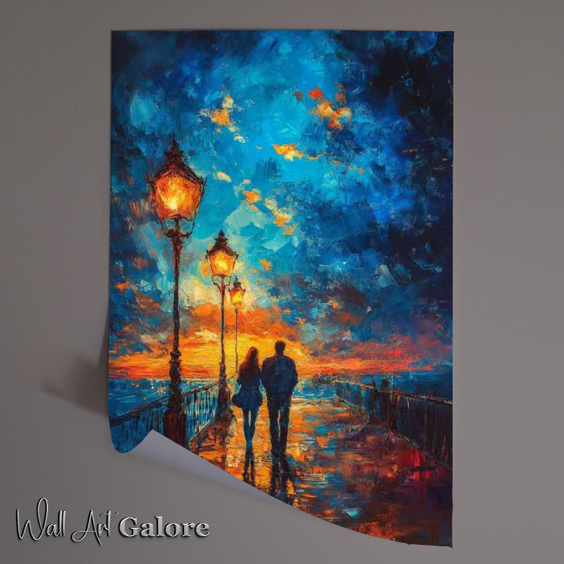 Buy Unframed Poster : (Walk along the pier at night the sky is painted lights)