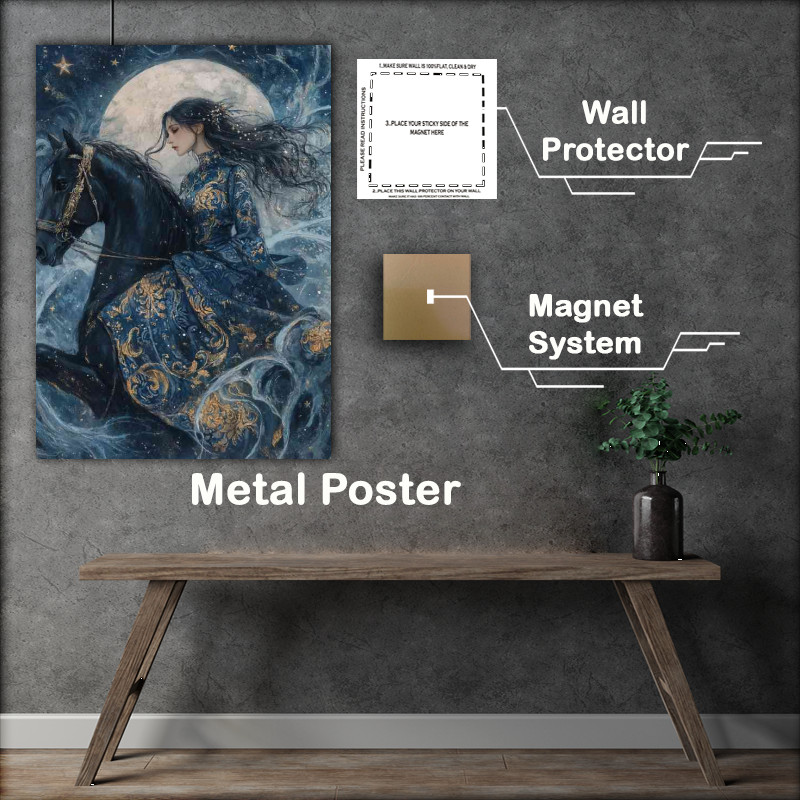 Buy Metal Poster : (Woman on the back of an elegant black)