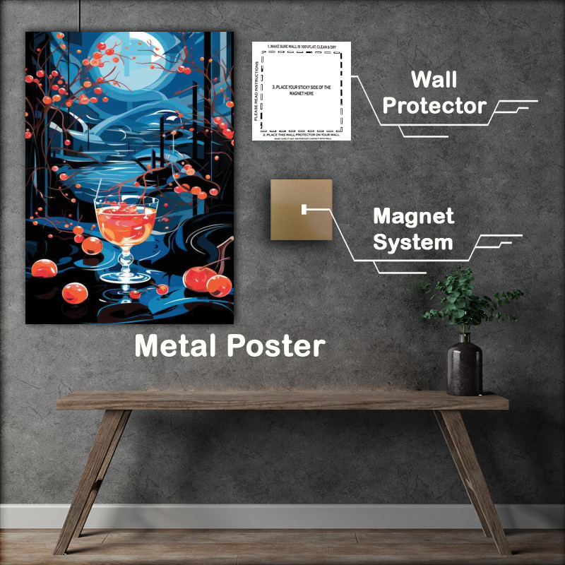 Buy Metal Poster : (Inspired Party Drinks pink martini retro)