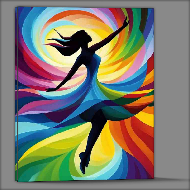 Buy Canvas : (Abstract Woman in a swirl full body multi colored dress)