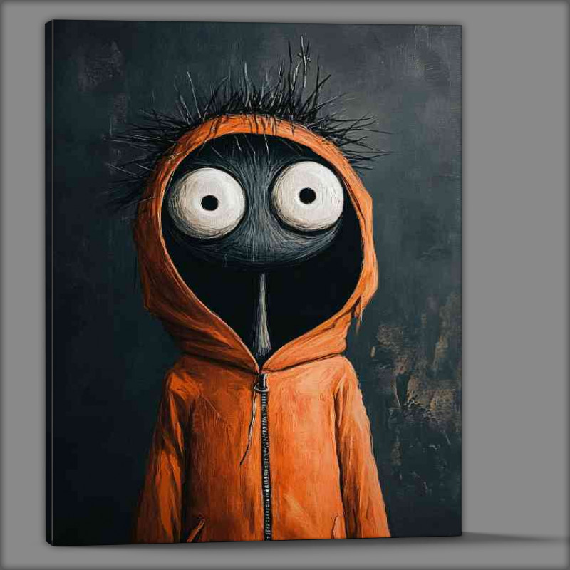 Buy Canvas : (Cartoon style boy in the orange hoodie)