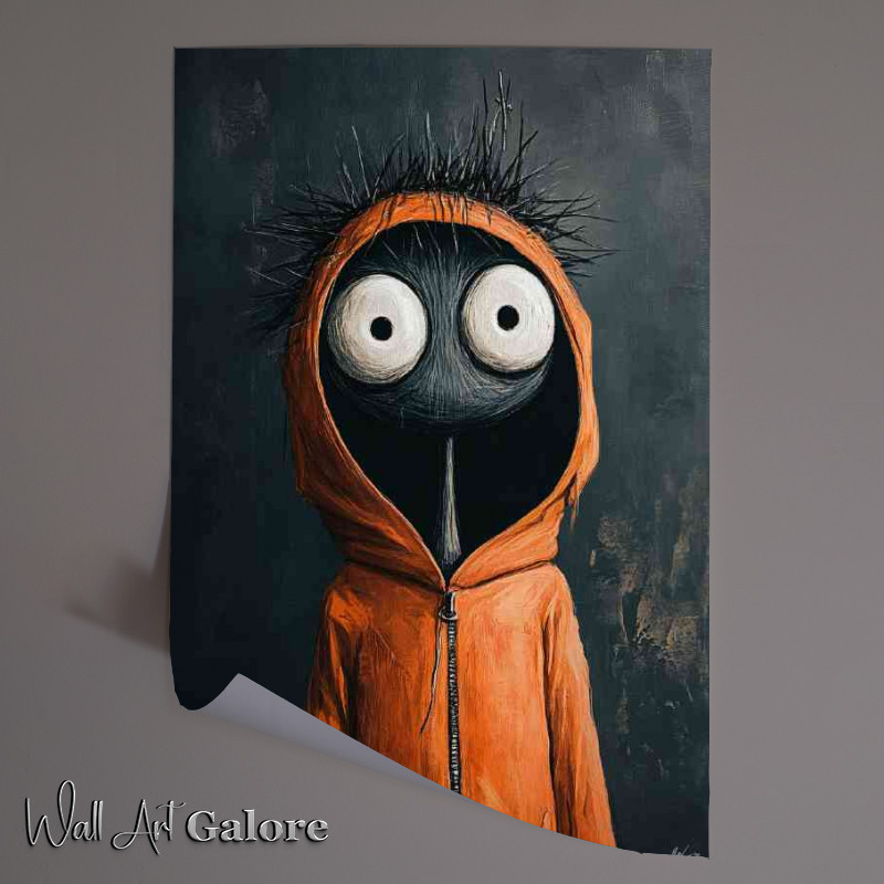 Buy Unframed Poster : (Cartoon style boy in the orange hoodie)