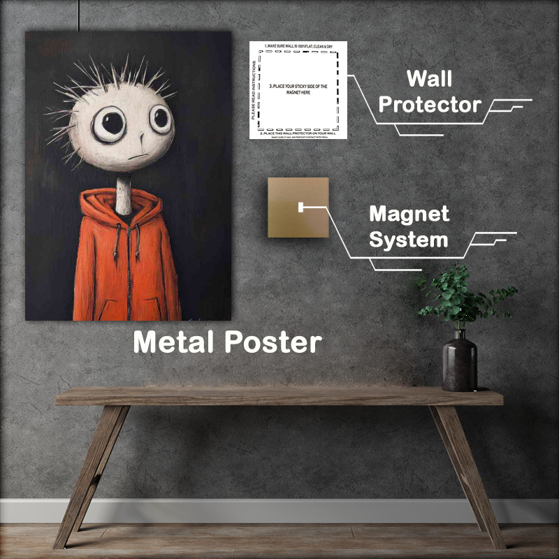 Buy Metal Poster : (Cartoon style boy with the hoodie)