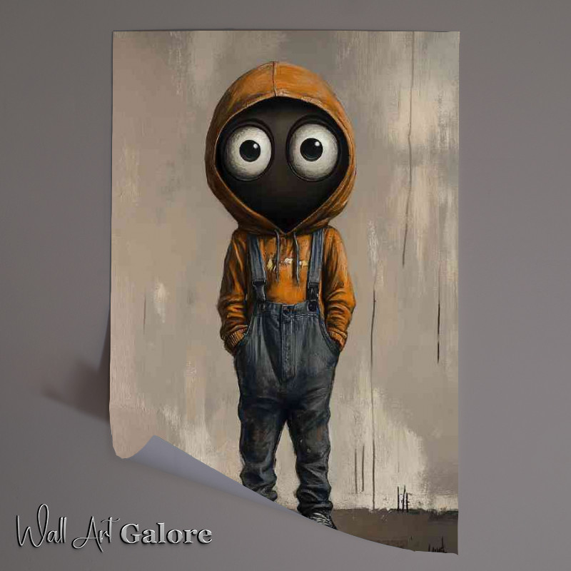 Buy Unframed Poster : (Little boy in dungarees orange hoodie series)